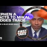 ORANGE & BLUE SKIES BABY! 🟠🔵 Stephen A. reacts to Mikal Bridges to the Knicks | First Take