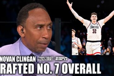 Stephen A. reacts to Donovan Clingan getting drafted by the Portland Trail Blazers | 2024 NBA Draft