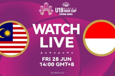 Malaysia v Indonesia | Full Basketball Game | FIBA U18 Women's Asia Cup 2024 | Division A