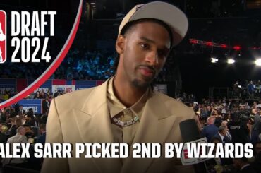 Alex Sarr gets emotional after being selected with 2nd pick by Wizards | 2024 NBA Draft