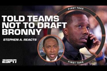 Stephen A. reacts to Bob Myers saying Rich Paul called teams to NOT draft Bronny | First Take