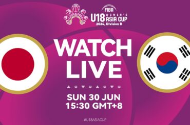 LIVE | 3RD PLACE GAME: Japan v Korea | FIBA U18 Women's Asia Cup 2024 | Divison A