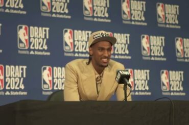 Alex Sarr Washington Wizards VERY FIRST INTERVIEW - NBA DRAFT NIGHT 2024