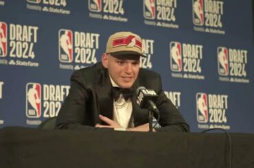 Donovan Clingan Portland Trail Blazers VERY FIRST INTERVIEW - NBA DRAFT NIGHT 2024