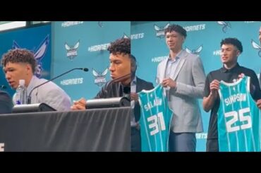 Tidjane Salaun & KJ Simpson introduced to the Charlotte Hornets!!