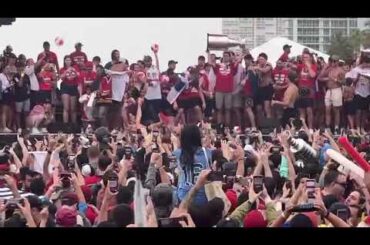 Ryan Lomberg crowd surfing | Florida Panthers Parade