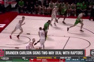 Utah Basketball Star Branden Carlson Signs Two Way Deal With Toronto Raptors