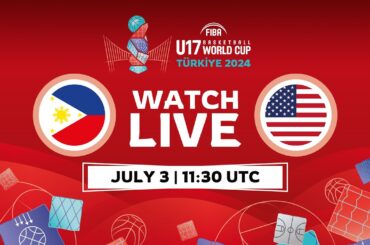 LIVE - Philippines v USA | FIBA U17 Basketball World Cup 2024 | Round of 16