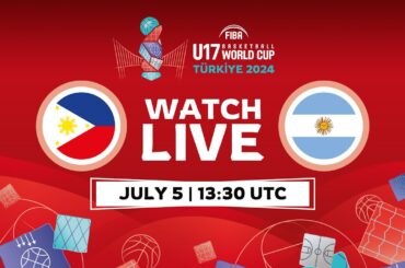 LIVE - Philippines v Argentina | FIBA U17 Basketball World Cup 2024 | Class. Games 9-16