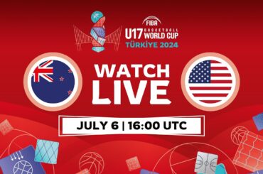 LIVE - New Zealand v USA | FIBA U17 Basketball World Cup 2024 | Semi-Finals