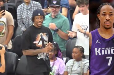 DeMar DeRozan walks out to huge ovation from Kings crowd after signing with Sacramento