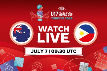 LIVE - Australia v Philippines | FIBA U17 Basketball World Cup 2024 | Class.Games 15-16