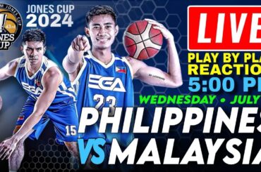 🔴Philippines vs Malaysia LIVE Play by Play Basketball Reaction | 43rd William Jones Cup 2024