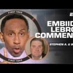 🚨 ‘THIS CAN SPELL TROUBLE!’ 🚨 Stephen A. ADDRESSES Joel Embiid’s LeBron James comments | First Take