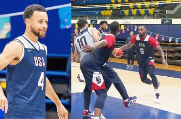 Team USA Basketball Paris Practice For Olympics With LeBron James & Stephen Curry! 2024 Team USA