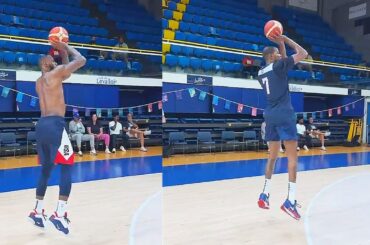 LeBron James Shooting Contest vs Kevin Durant & Devin Booker! 2024 Team USA Basketball