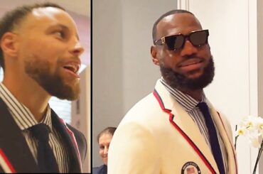 Stephen Curry Can't Believe LeBron James Flag Bearer Jacket For 2024 Paris Olympics Opening Ceremony