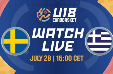 LIVE - Sweden v Greece | FIBA U18 EuroBasket 2024 | Group Phase