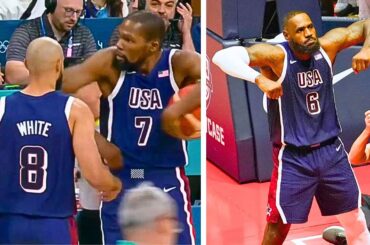 Kevin Durant does LeBron Shoulder FLEX after Hard Foul vs Serbia