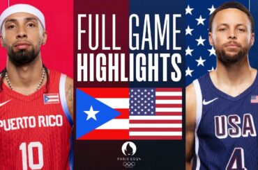 USA vs PUERTO RICO FULL GAME HIGHLIGHTS | 2024 Paris Basketball Olympic Games Highlights Today 2K24