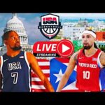 **LIVE** Team USA 🇺🇸 VS Team Puerto Rico 🇵🇷 Olympics Basketball Game