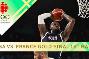 Men's basketball:  USA vs France gold medal game first half | #paris2024