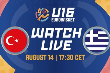 LIVE - Türkiye v Greece | FIBA U16 EuroBasket 2024 | Quarter-Finals