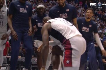 LeBron James has entire USA bench in shock after turning into his prime 😂