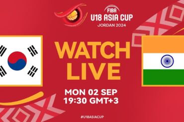 Group Phase | Korea v India | Full Basketball Game | FIBA U18 Asia Cup 2024