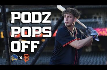 Golden State Warriors' Brandin Podziemski Hits Home Run During Giants Batting Practice