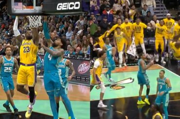 LeBron James had everyone hyped with nasty dunk on Hornets 🔥🔥