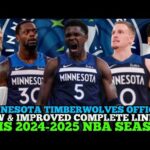 MINNESOTA TIMBERWOLVES OFFICIAL NEW & IMPROVED COMPLETE LINE  UP THIS 2024-2025 NBA SEASON