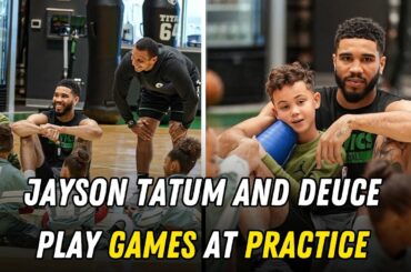 Jayson Tatum, Joe Mazzulla and Celtics Kids Play Games at Practice