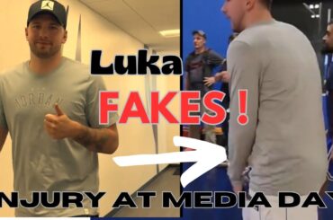 Luka Doncic FAKES INJURY at Dallas Mavericks Media Day. He can't be serious!