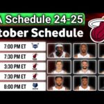 October 2024 Miami Heat Schedule 04 to 31 Oct | Miami Heat today Game 2024 | NBA SCHEDULE 2024-25