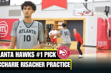 Atlanta Hawks #1 Pick Zaccharie Risacher Shoot After Practice and Interview