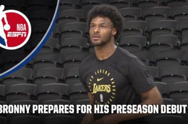 Bronny James warms up for his preseason debut with Lakers | NBA on ESPN