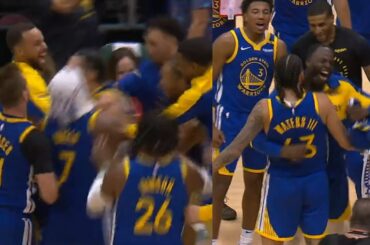 Steph Curry and Warriors go crazy after Waters III buzzer beater game winner vs Clippers