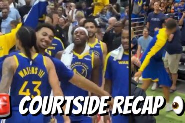 Courtside! Curry throws signed shoes to Hawaii fans, Steph side bump Lindy Waters, Podziemski ritual