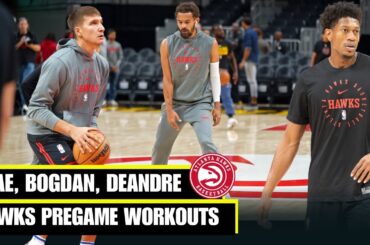 Trae Young, Bogdan Bogdanovic and Deandre Hunter Pre Game Workout Atlanta Hawks