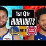 Golden State Warriors vs. Detroit Pistons 1st QTR - P2 Highlights | Oct 13 | 2024 NBA Highlights