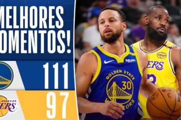 CURRY leva a melhor sobre LEBRON em Warriors x Lakers na pré-temporada da NBA I MELHORES MOMENTOS