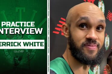 Derrick White Reacts After Celtics Cut Lonnie Walker | Practice Interview