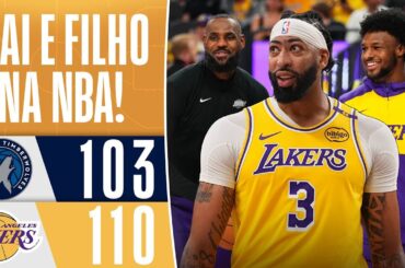 LEBRON E BRONNY jogam juntos pela 1ª vez na NBA, e LAKERS vence com show de AD I MELHORES MOMENTOS