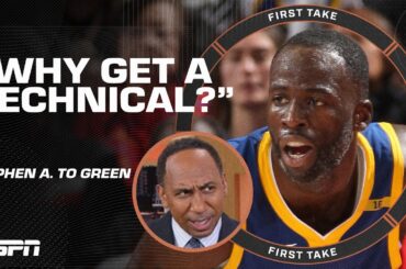 'WHY GET A TECHNICAL? WHY?!' 😩 Stephen A. to Draymond Green after the Warriors' opener | First Take