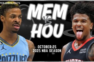 Memphis Grizzlies vs Houston Rockets Full Game Highlights | Oct 25 | 2025 NBA Season