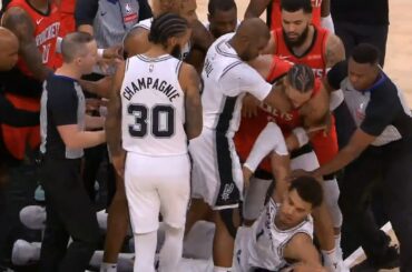 Dillon Brooks fights Victor Wembanyama for ball and gets into scuffle with Spurs 👀