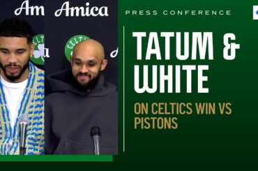 POSTGAME PRESS CONFERENCE: Jayston Tatum & Derrick White talk getting win over Pistons