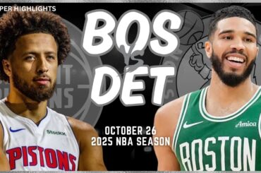 Boston Celtics vs Detroit Pistons Full Game Highlights | Oct 26 | 2025 NBA Season