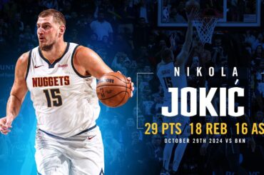 NIKOLA JOKIĆ GETS ANOTHER TRIPLE-DOUBLE 📺 | Full Game Highlights vs. Nets 10/29/24